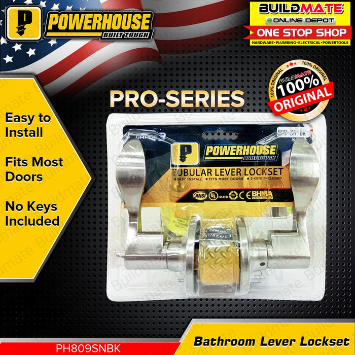 Buildmate Hardware BUILDMATE Powerhouse PRO SERIES Curved Tubular Bathroom Lever Lockset ...