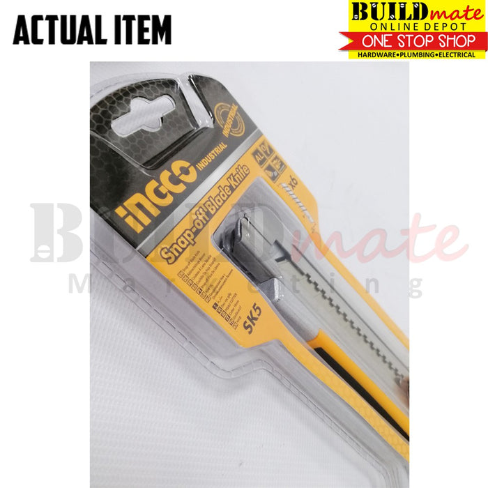 INGCO Snap-Off Blade Knife SK5 Aluminum Alloy Shell HKNS1808  •BUILDMATE• IHT