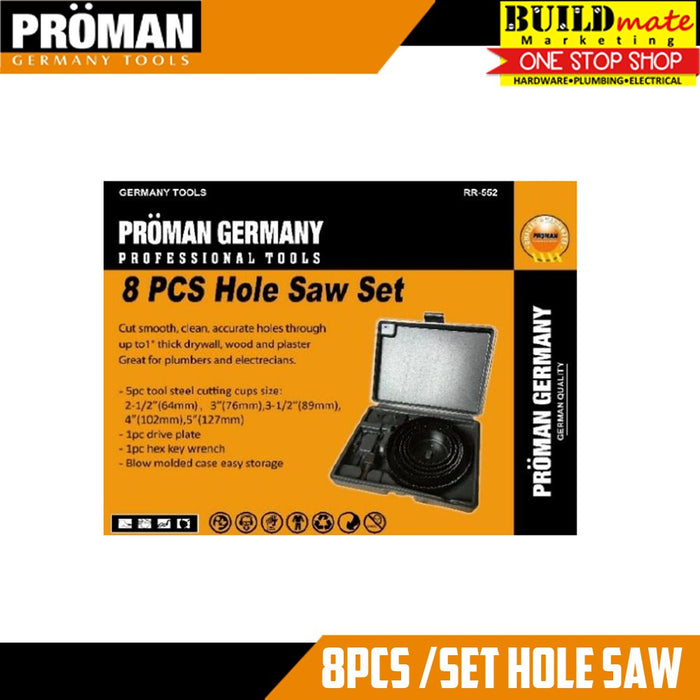 PROMAN Hole Saw 8PCS/SET RR-552 •BUILDMATE•