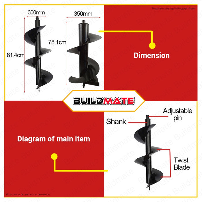 YAMATA JAPAN Earth Ground Auger Drill Bit 300mm | 350mm SOLD PER PIECE •BUILDMATE•