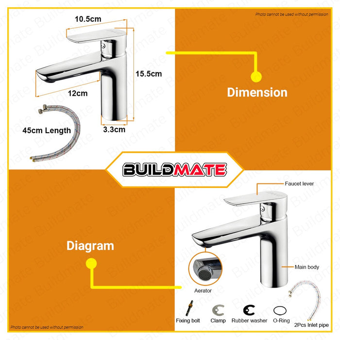 INGCO Single Lever Washbasin Wash Basin Mixer Faucet Industrial Sink Tap HSLBM11501 •BUILDMATE• IHT