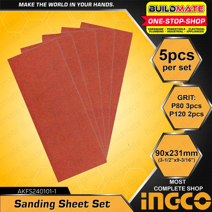 INGCO 5 PCS Finishing Sanding Sheet Set AKFS240101-1 for FS3208 •BUILDMATE• HT2