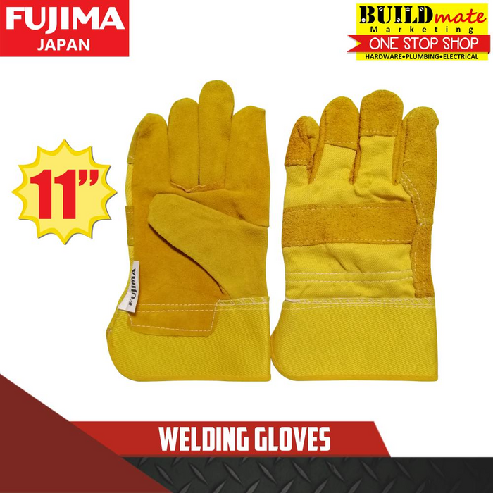 SHIMARU | FUJIMA Cowhide Suede Leather Welding Gloves Arc Tig Mig 10.5" | 11" | 14" •BUILDMATE•