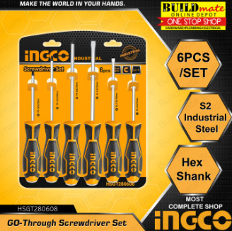 INGCO GO-Through Screwdriver 6PCS/SET HSGT280608  •BUILDMATE• IHT