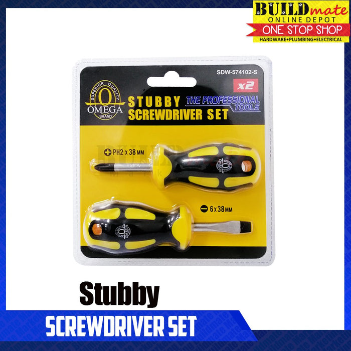 OMEGA Stubby Screwdriver 2PCS/SET SDW-574102-S •BUILDMATE• 