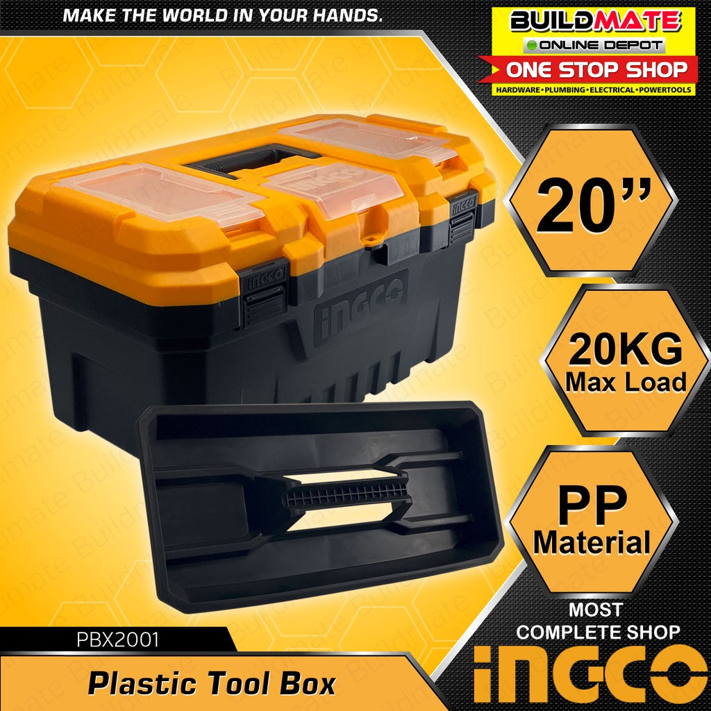 INGCO 20 Tool Box Plastic Organizer With Tray 20KG Capacity