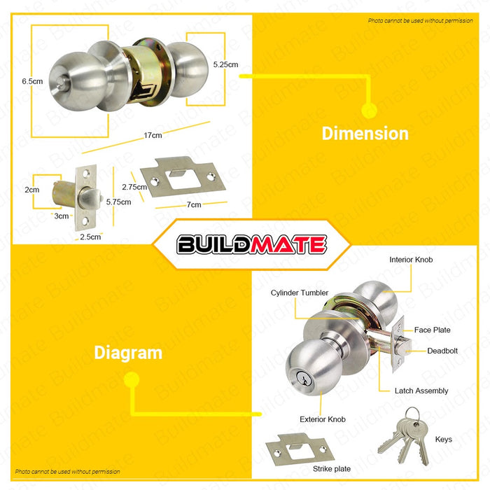 YALE Essential Series Entrance Keyed Alike Key In Knob Door Knob Deadbolt Combo Pack #YM2in1-CA41DKA