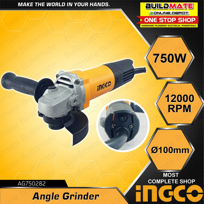 [COMBO] INGCO Angle Grinder AG750282 750W & Impact Drill ID6538 650W +FREE TAPEMEASURE IPT