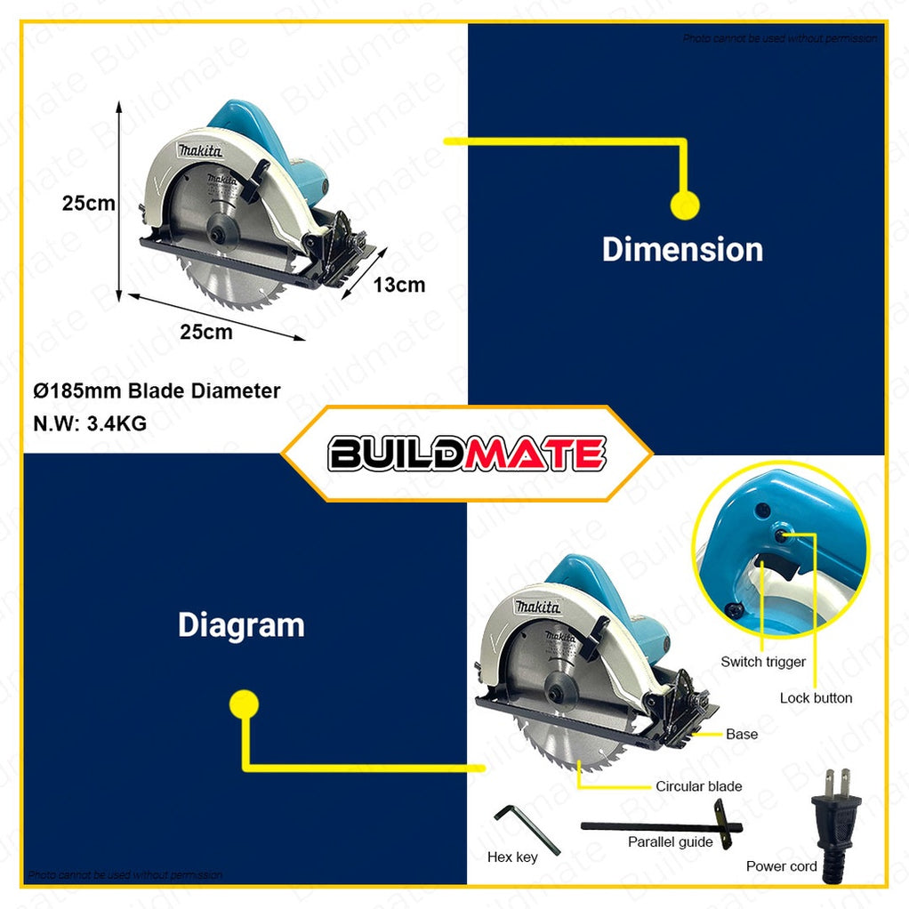 MAKITA Original Wood Circular Saw 7-1/4