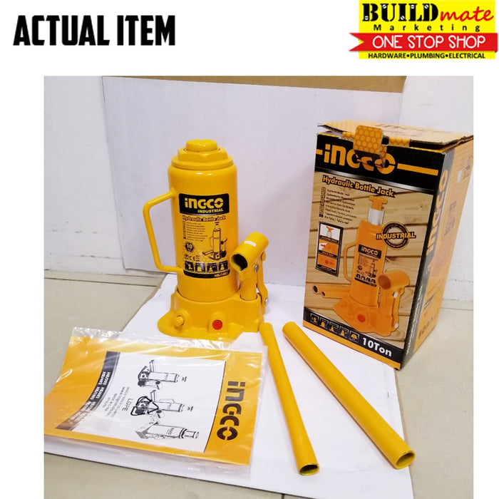 INGCO Hydraulic Bottle Jack 10 TONS HBJ1002  •BUILDMATE• IHT