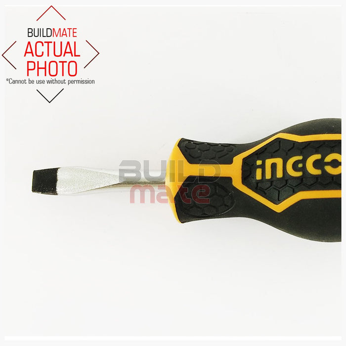 INGCO 6.5mm Stubby Slotted Screwdriver HS282038 •BUILDMATE• IHT