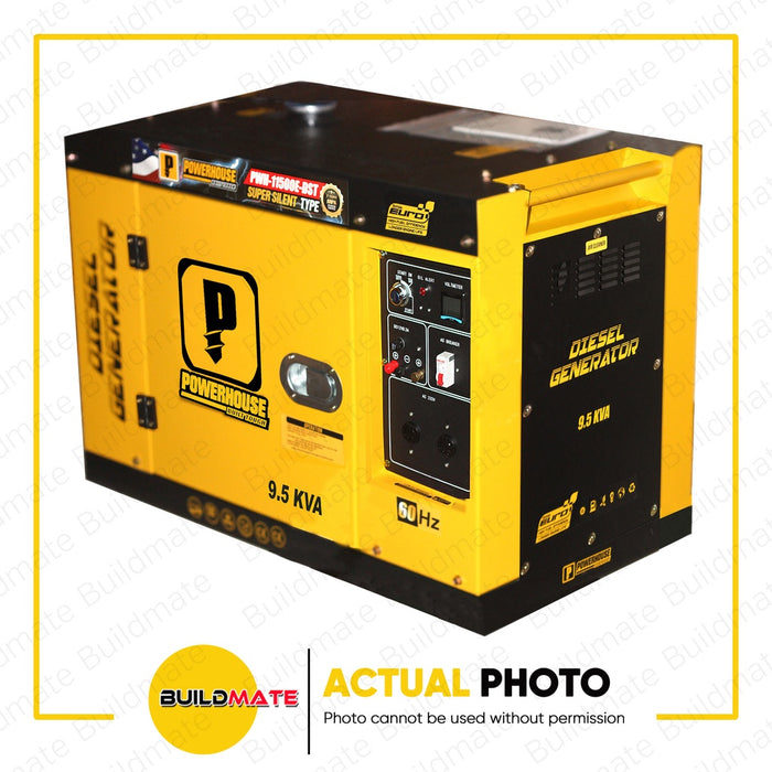 POWERHOUSE 9.5KVA Diesel Silent Type Generator with Battery For Electric PWH11500E-DST •BUILDMATE• PHI