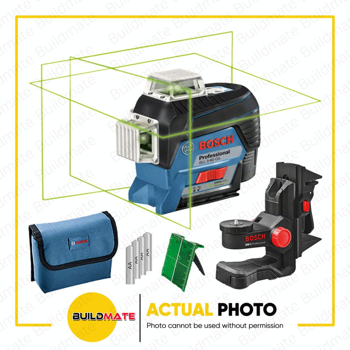 BOSCH Professional Line Laser Level GLL 3-80 CG + BM 1 W/ CASE 0601063U80 •BUILDMATE• BMT