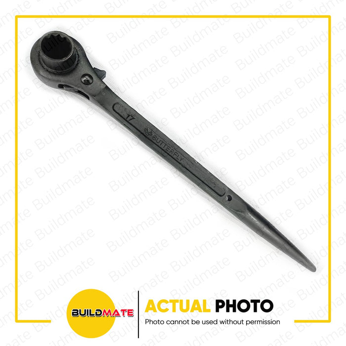 BUTTERFLY Pointed Tail Ratchet Wrench 17x19mm For Scaffolding #812 •BUILDMATE•