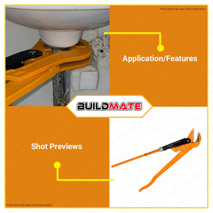 INGCO 2" Heavy Duty Carbon Steel Swedish Piping Wrench 45° | 90° SOLD PER PIECE •BUILDMATE• IHT