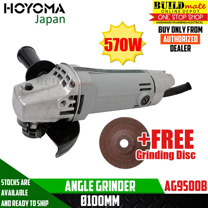 [BUNDLE] HOYOMA Angle Grinder 570W AG9500B + Mailtank Grinder Chainsaw Attachment 11/5" •BUILDMATE•