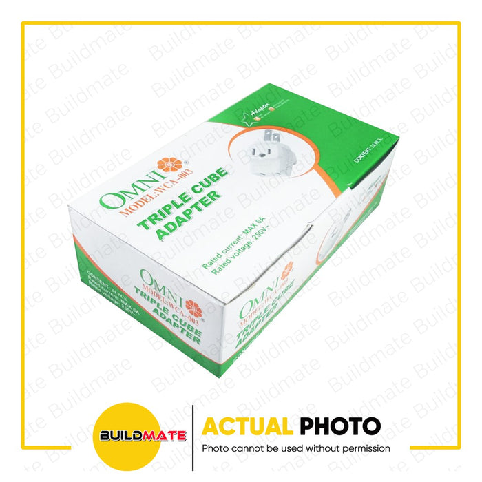 [WHOLESALE] (24PCS) OMNI Triple Cube Adapter 6A 250V WCA-003 •BUILDMATE•