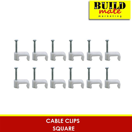 Cable Clips PVC Clamp ROUND/SQUARE 100PCS/BAGS  8mm | 9mm | 10mm | 12mm SOLD PER BAGS ONLY  •BUILDMATE•