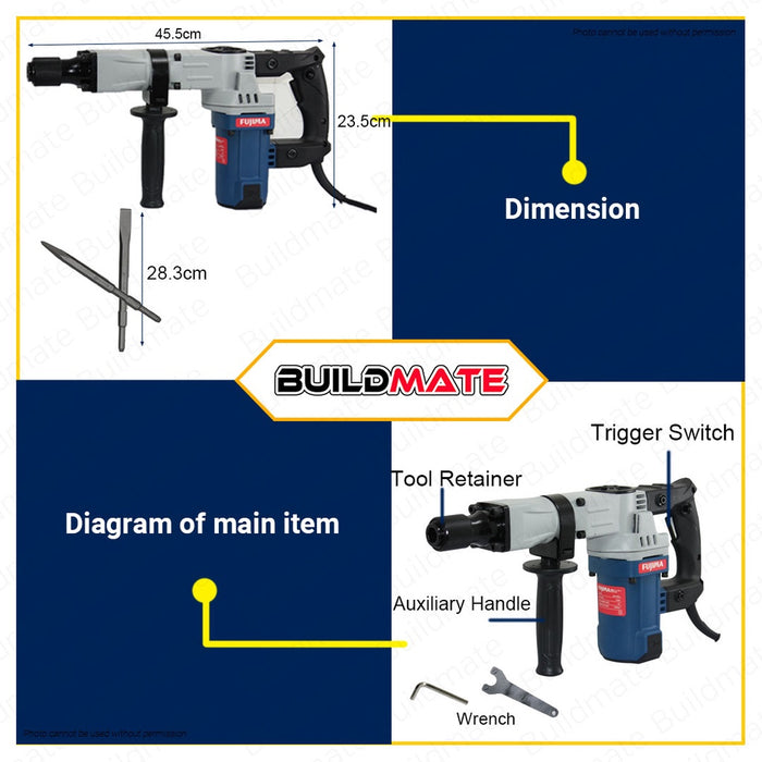 FUJIMA JAPAN Demolition Hammer 1300W 20J FT-DH1300 •BUILDMATE•