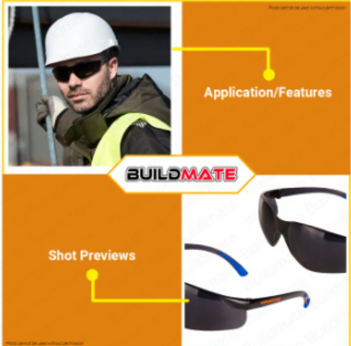 WADFOW Safety Goggles (For Daily Use Only) Lightweight Eye Protection Googles WSG3808 BUILDMATE WHT