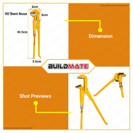 Hoteche Bent Nose Swedish Pipe Wrench Wrenches HTC-150201 •BUILDMATE•