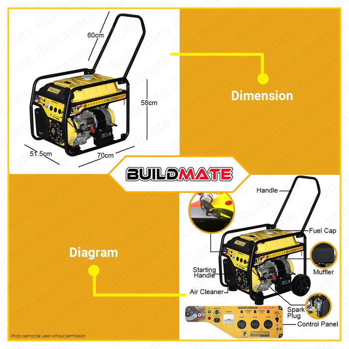 POWERHOUSE ENERGIE SERIES Gasoline Generator w/ Battery, Wheels, Handle 10.5KW PH-ENERGIE-13000E-GAS