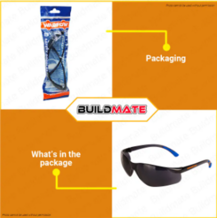WADFOW Safety Goggles (For Daily Use Only) Lightweight Eye Protection Googles WSG3808 BUILDMATE WHT