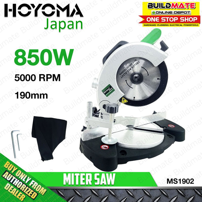 HOYOMA Miter Saw 190mm MS1902 •BUILDMATE• HYMPT