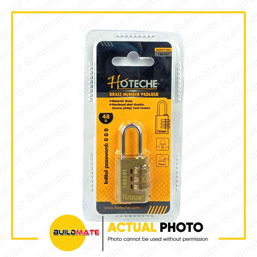 HOTECHE Brass Number Padlock 21x10 x30mm 180101 •BUILDMATE•