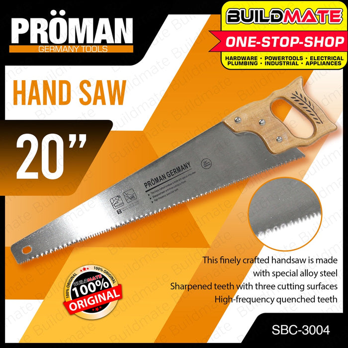 PROMAN GERMANY Wood Hand Saw 18" | 20" with Handle SOLD PER PIECE •BUILDMATE•