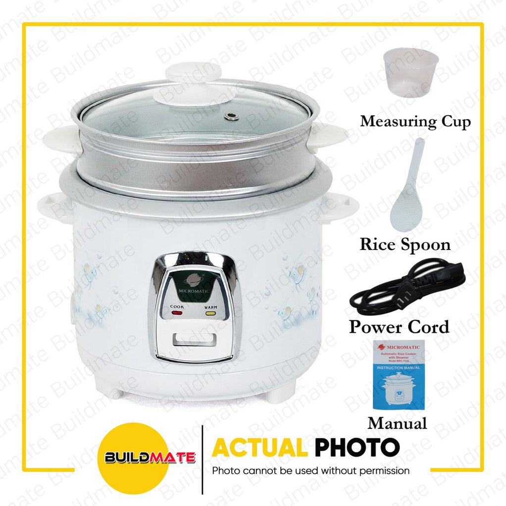 Cookmate Rice Cooker MICROMATIC Rice Cooker with Steamer 1L 5 CUPS MRC-5038 •BUILDMATE ...