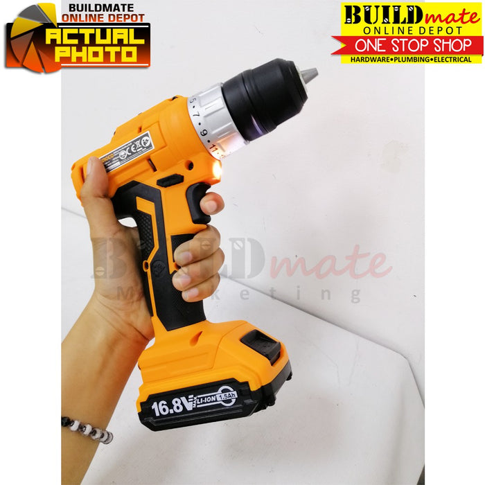 FREE GIFT! INGCO 2 Speed Li-Ion Cordless Drill 16.8V Variable Speed CDLI1611 IPT