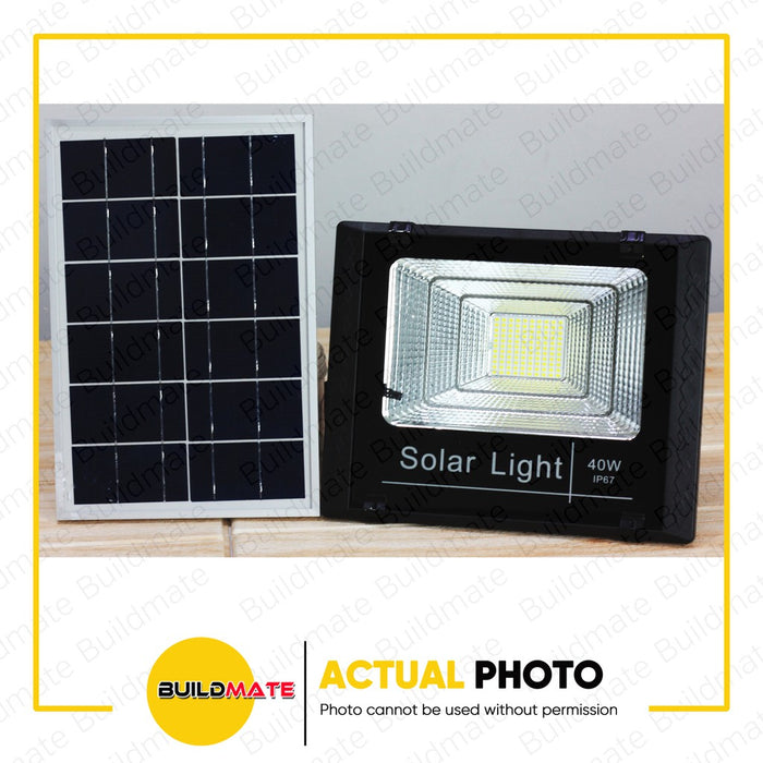 SOLAR Floodlight with Panel 40W IP67 •BUILDMATE•
