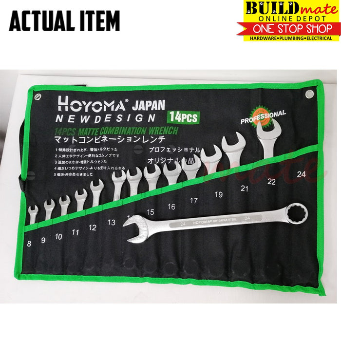 HOYOMA JAPAN Matte Combination Wrench 14PCS/SET High Quality Authentic •BUILDMATE• HYMHT