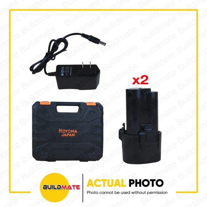 HOYOMA Japan Cordless Drill 12V 10mm with 2 Batteries & Case HT-CD12V2B •BUILDMATE• HYMPT