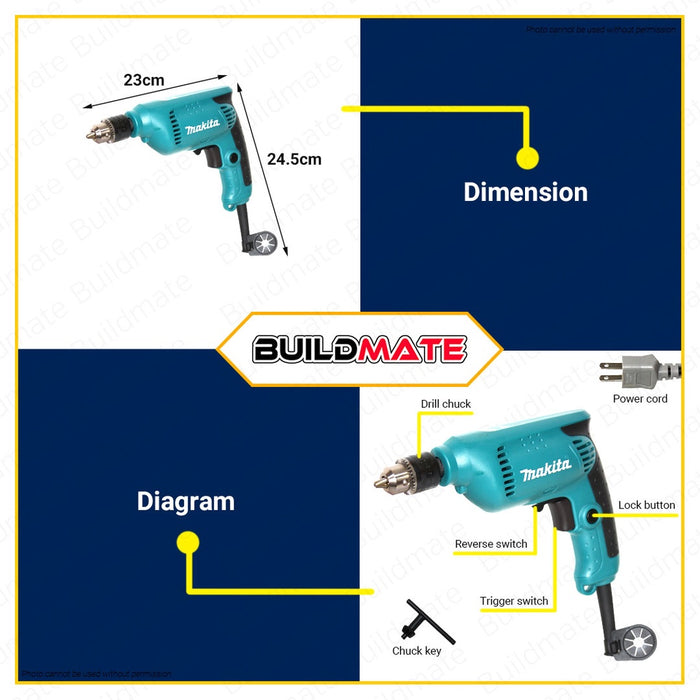 MAKITA Original Electric Hand Drill 10mm 450W 6412 for Metal and Wood •100% AUTHENTIC •BUILDMATE•