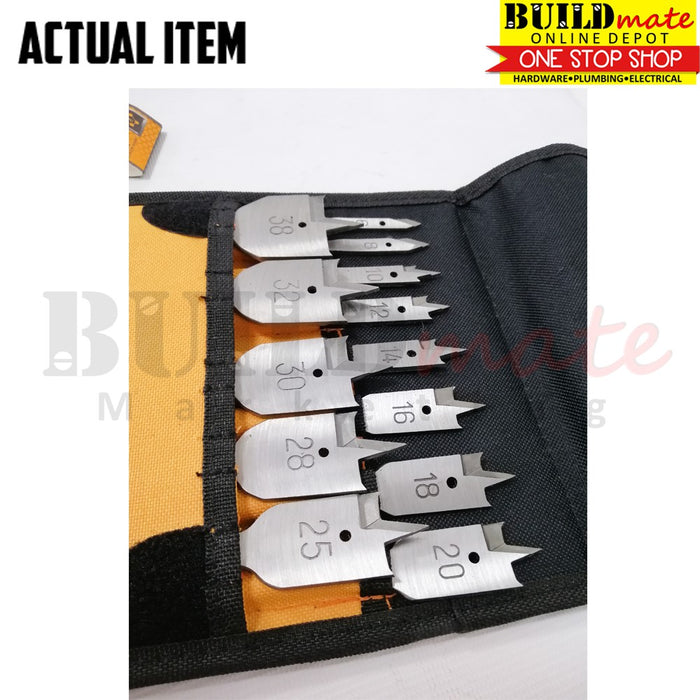 INGCO Flat Wood Drill Bits Set 13PCS 1/4" Shank for Wood Drilling Tools AKD41301 •BUILDMATE• IHT
