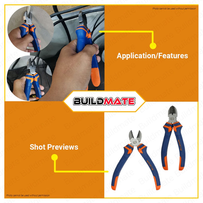 WADFOW Diagonal Cutting Pliers 6" Inch 160mm | 7" Inch 180mm [SOLD PER PIECE] •BUILDMATE• WHT
