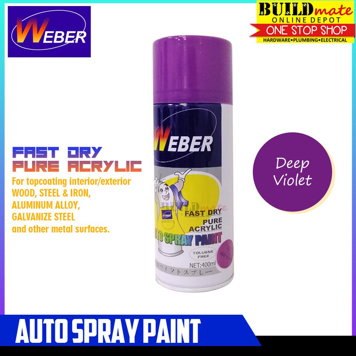 BUILDMATE Weber / Bosny Auto Spray Paint 400ml Fast Drying Pure Acrylic Color Sprayer Paint