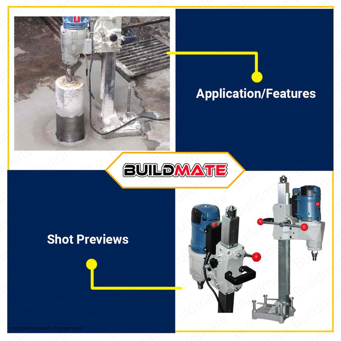 DONG CHENG Diamond Core Drill Machine with Water Source 3300W DZZ200S •BUILDMATE•