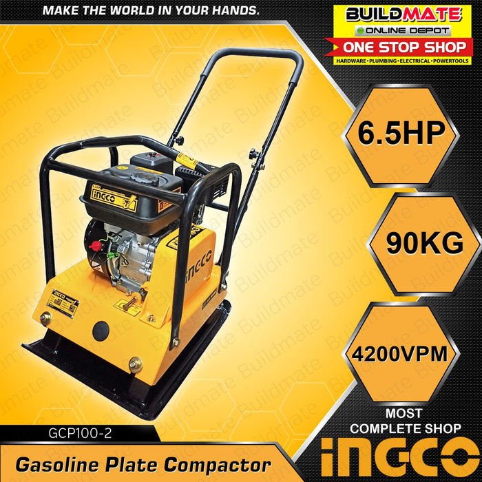Inco Plate Compactor Machine INGCO Gasoline Plate Compactor 4.8KW 6.5HP GCP100-2 •BUILDMATE• IPT ...