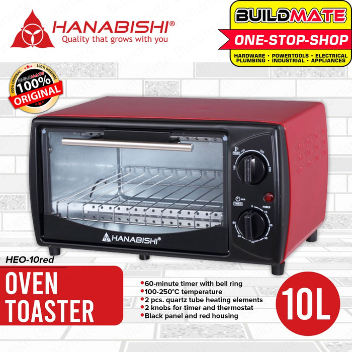 HANABISHI Oven Toaster 10L HEO-10RED •BUILDMATE•