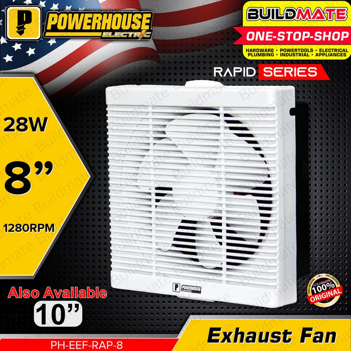 POWERHOUSE Electric Exhaust Fan Wall Mounted Veloce Series 8" Inch & 10" Inch •BUILDMATE• PHE