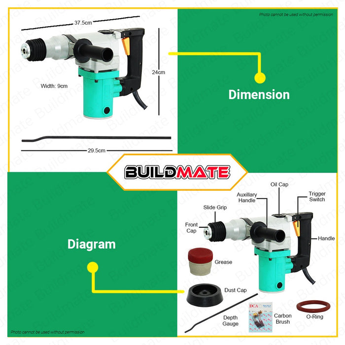 DCA Rotary Hammer 620W with Case AZC02-26 •BUILDMATE•