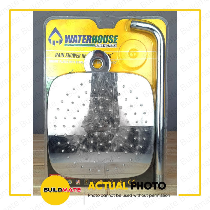 WATERHOUSE by POWERHOUSE Square Shower Head 10" with Arm Chrome •BUILDMATE• PHWH
