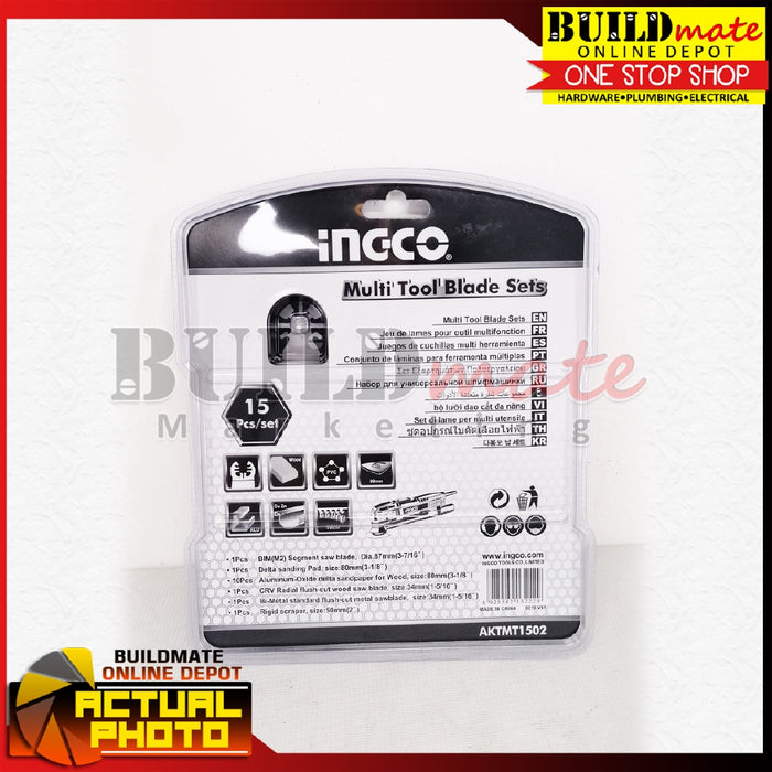 INGCO Multi Tool Blade 15PCS/SET Saw Blade Sandpaper Industrial Hand Tools AKTMT1502 •BUILDMATE• IHT
