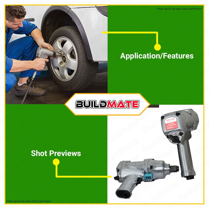 Pneumatic Air Impact Wrench Kit Set 1/2" & 3/4" Inch HOYOMA/MGTools 100% ORIGINAL •BUILDMATE• HYMPT