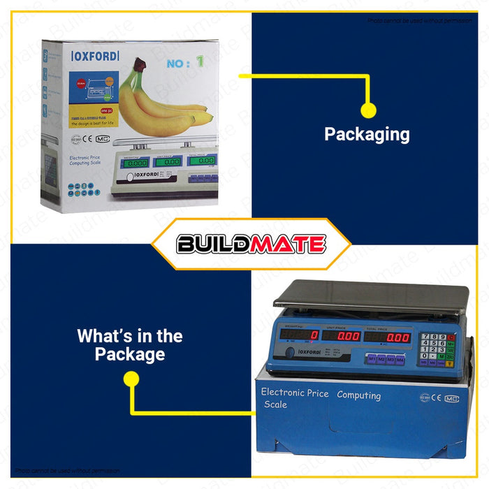 OXFORD Electronic Digital Scale 40KG with Dual Front and Back LCD Screen •BUILDMATE•