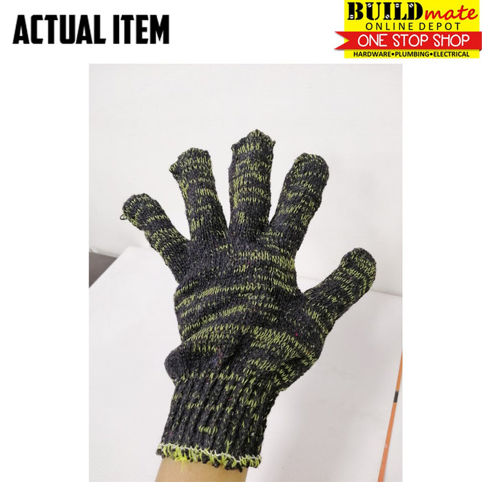Safety Cotton Gloves 1 Pair Black/Yellow Color