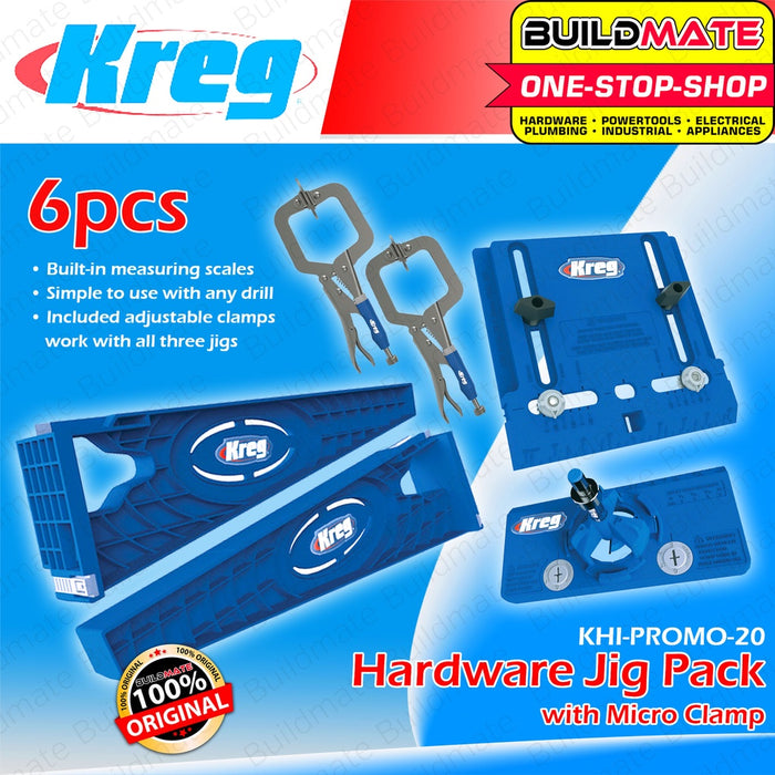 KREG Hardware Jig Pack in w/ Micro Clamp KHI-PROMO-20 •BUILDMATE•